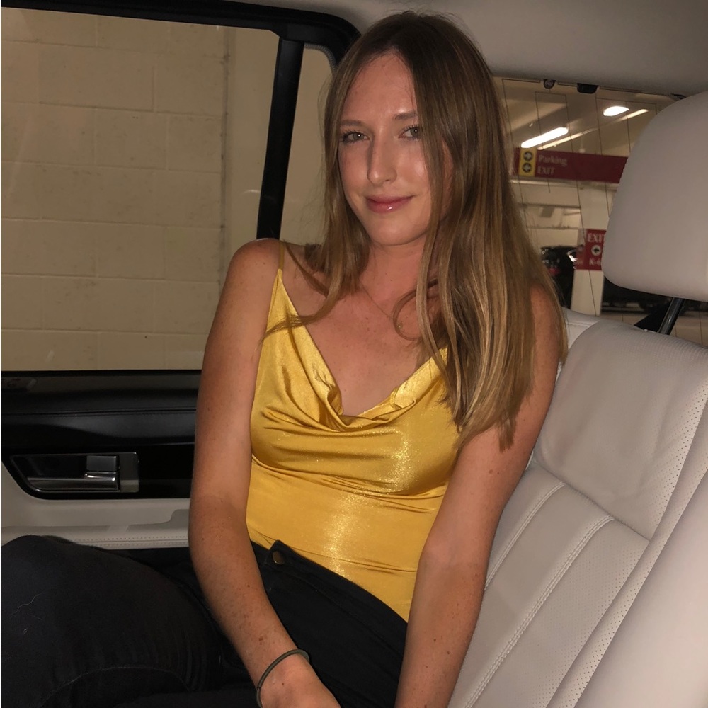 Gold Scoop Neck Bodysuit